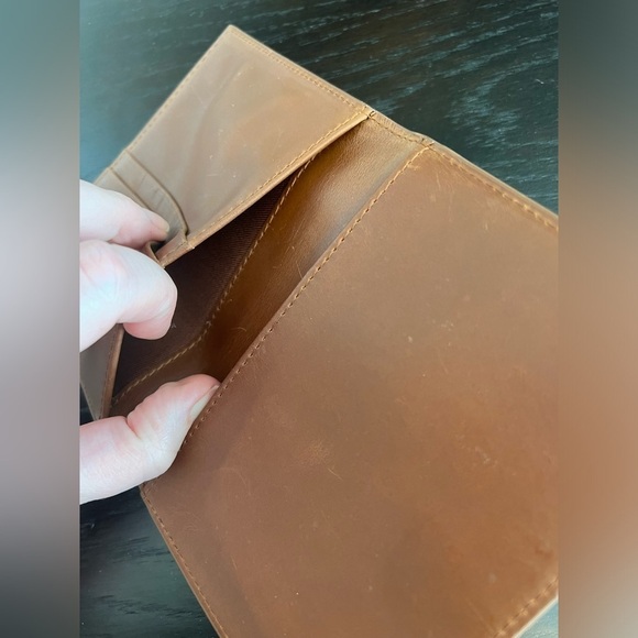 J.CREW Men's Leather Passport Case Holder Tan Brown - Picture 4 of 11